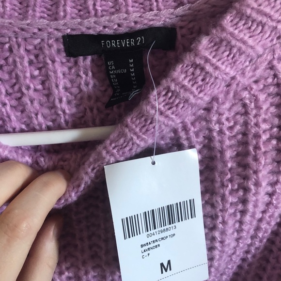 Lavender Knit Cropped Sweater - Picture 4 of 5